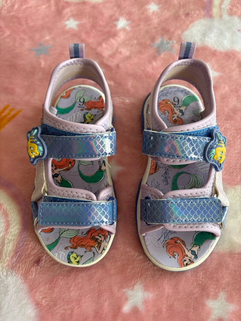 Kids The Little Mermaid light up Sandals - Purple and Blue Sparkle